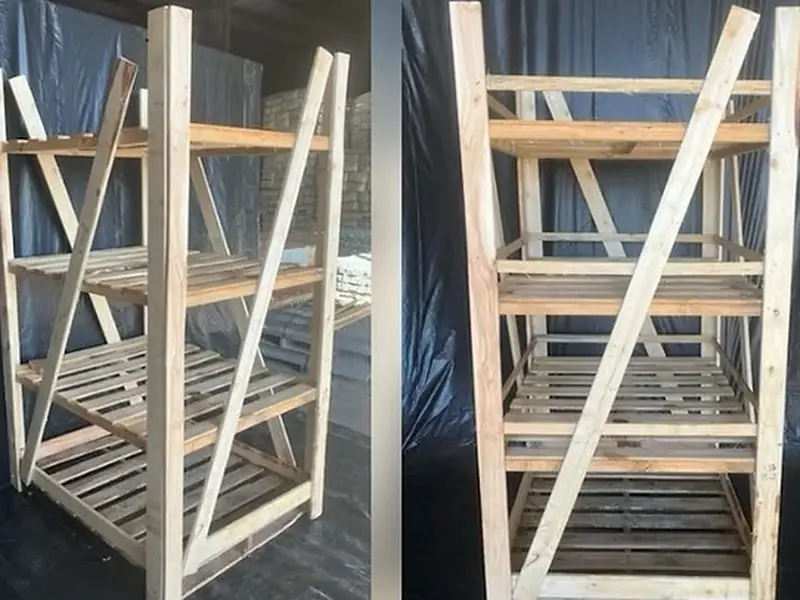 Fully assembled wooden Fast Rack for nursery shipping